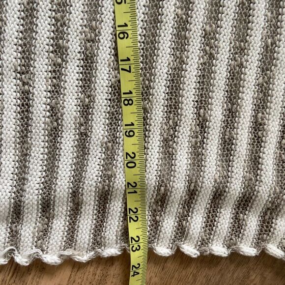 Georgina Estefania LINEN/COTTON LOOSE WEAVE STRIPE asymmetrical ARM top M - Picture 5 of 16